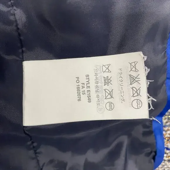 J Crew Jacket Womens 00 Petite Blue Tweed Blazer Office Lined - Picture 8 of 9